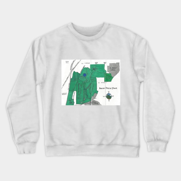 Ascot Hills Park Crewneck Sweatshirt by PendersleighAndSonsCartography